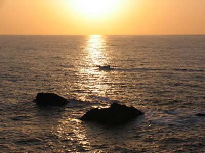 越前海岸の夕陽